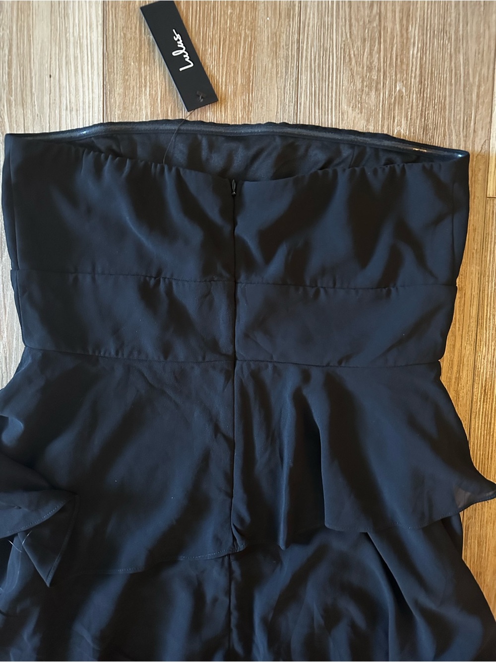 Lulus Strapless Tiered Ruffle Maxi Dress L NWT - Picture 5 of 11